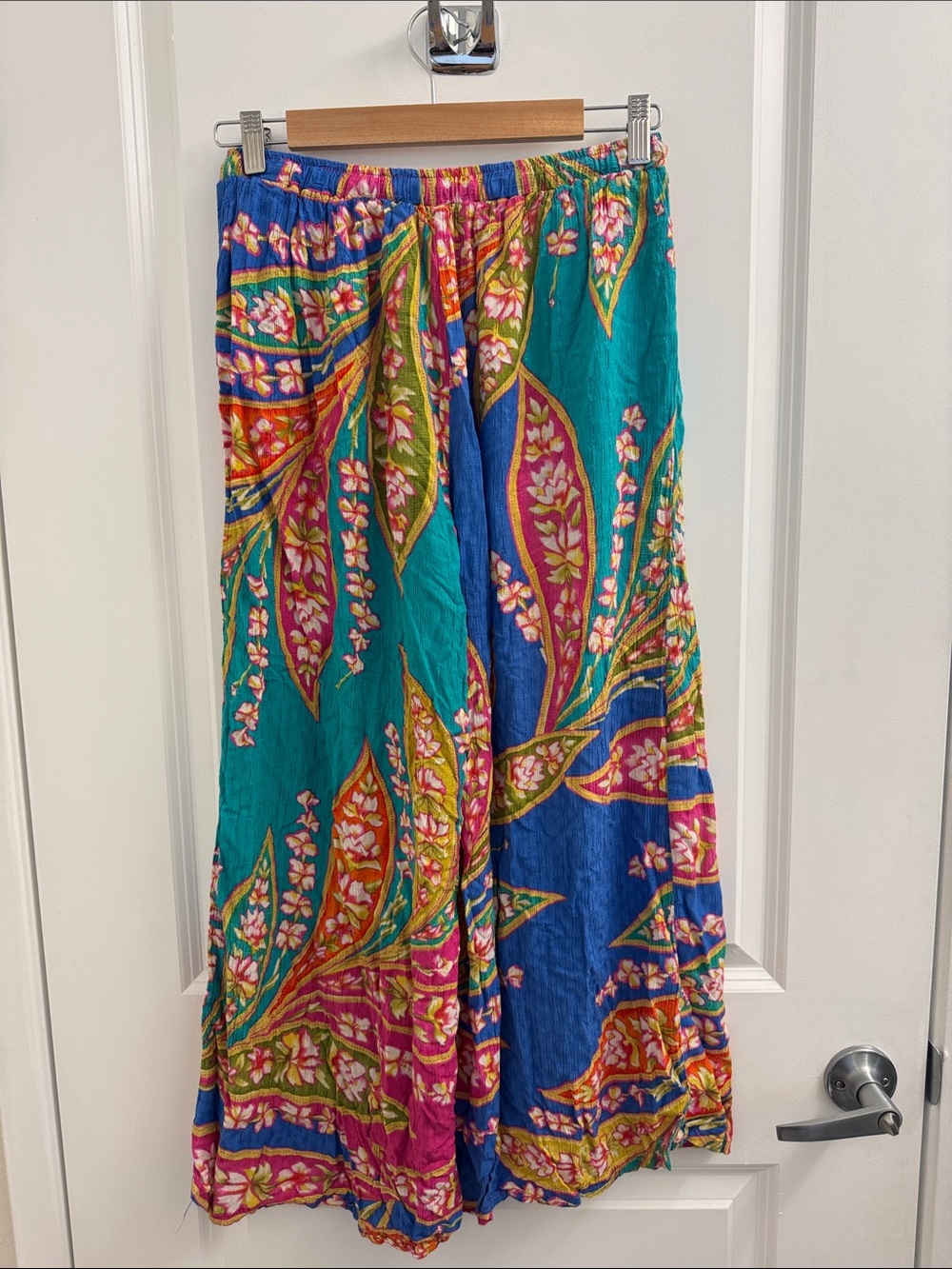 Haute Hippie Teal, Pink & Orange Floral Pants - Picture 3 of 3